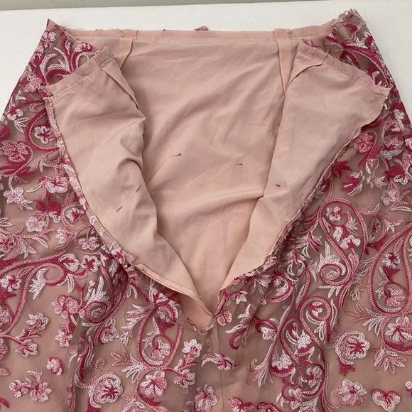 BCBG Maxazria Formal Dress 8 Pink Floral Embroidery Long Sexy Princess Prom - Picture 16 of 16